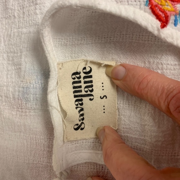 SavannaJane Blouse Womens White SZ Small Bohemian Embroidered Festival Country - Picture 5 of 8